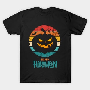 Halloween Scary Evil Pumpkin Funny Pumpkin Head T-Shirt